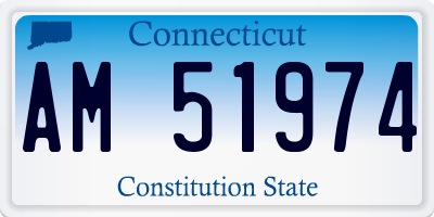 CT license plate AM51974