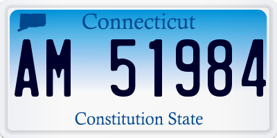 CT license plate AM51984