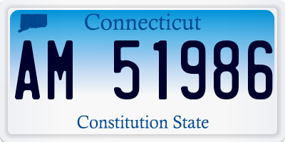 CT license plate AM51986