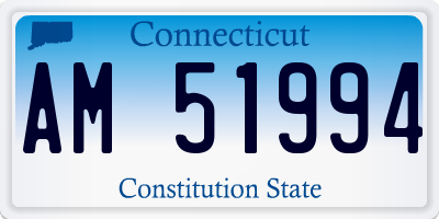 CT license plate AM51994