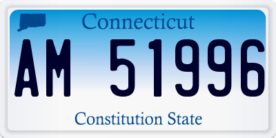 CT license plate AM51996