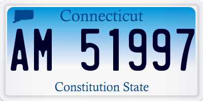 CT license plate AM51997