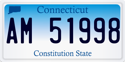 CT license plate AM51998