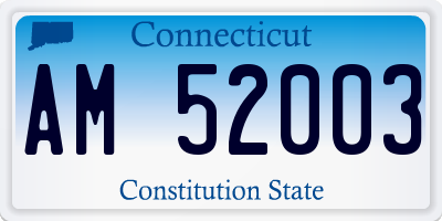 CT license plate AM52003