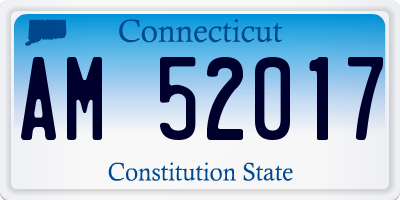 CT license plate AM52017