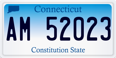 CT license plate AM52023