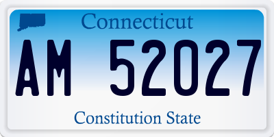 CT license plate AM52027