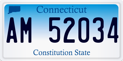 CT license plate AM52034