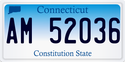 CT license plate AM52036