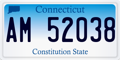 CT license plate AM52038