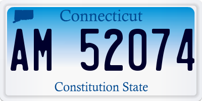 CT license plate AM52074