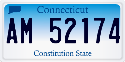 CT license plate AM52174