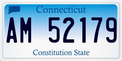 CT license plate AM52179