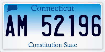 CT license plate AM52196