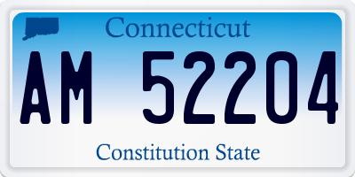 CT license plate AM52204