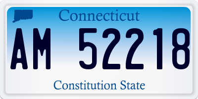 CT license plate AM52218