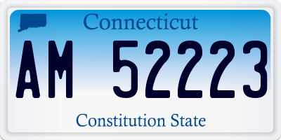 CT license plate AM52223