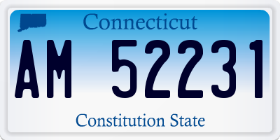 CT license plate AM52231