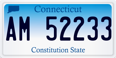 CT license plate AM52233