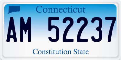 CT license plate AM52237