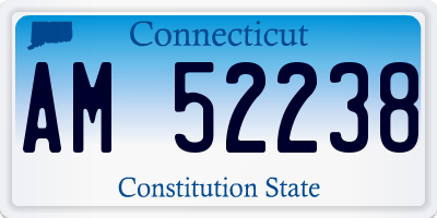 CT license plate AM52238