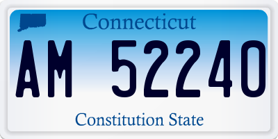 CT license plate AM52240