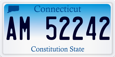CT license plate AM52242