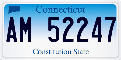 CT license plate AM52247