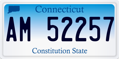 CT license plate AM52257