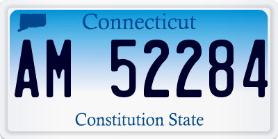 CT license plate AM52284