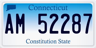 CT license plate AM52287