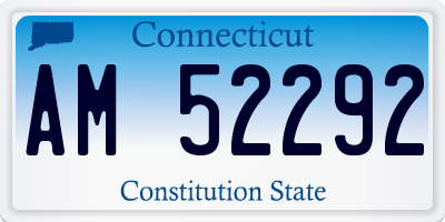 CT license plate AM52292