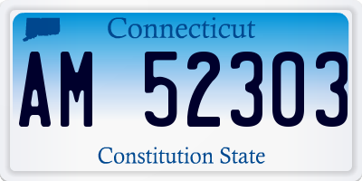 CT license plate AM52303