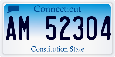 CT license plate AM52304