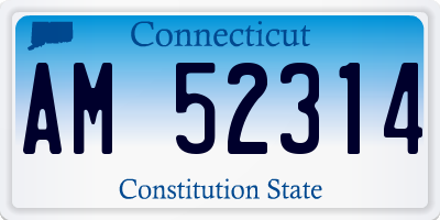 CT license plate AM52314