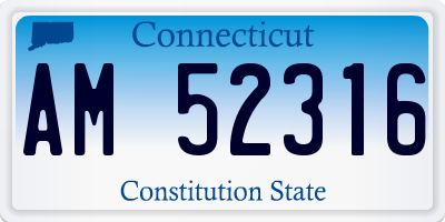 CT license plate AM52316