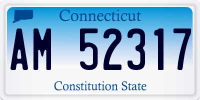 CT license plate AM52317