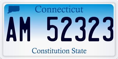 CT license plate AM52323