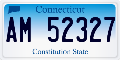 CT license plate AM52327