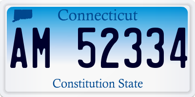 CT license plate AM52334
