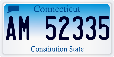 CT license plate AM52335