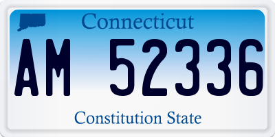 CT license plate AM52336