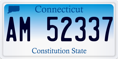 CT license plate AM52337