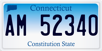 CT license plate AM52340