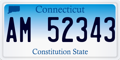 CT license plate AM52343
