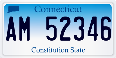 CT license plate AM52346