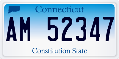 CT license plate AM52347