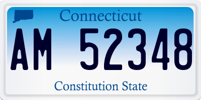 CT license plate AM52348