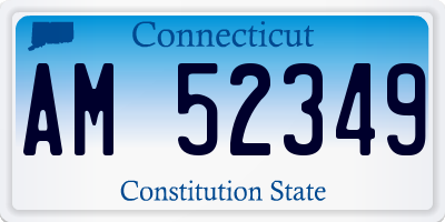 CT license plate AM52349