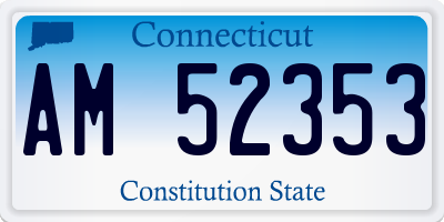 CT license plate AM52353